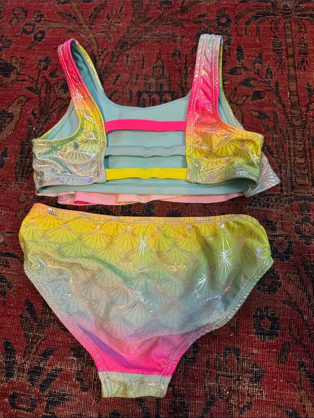 Girls Rainbow tie dye Bikini Sets X2